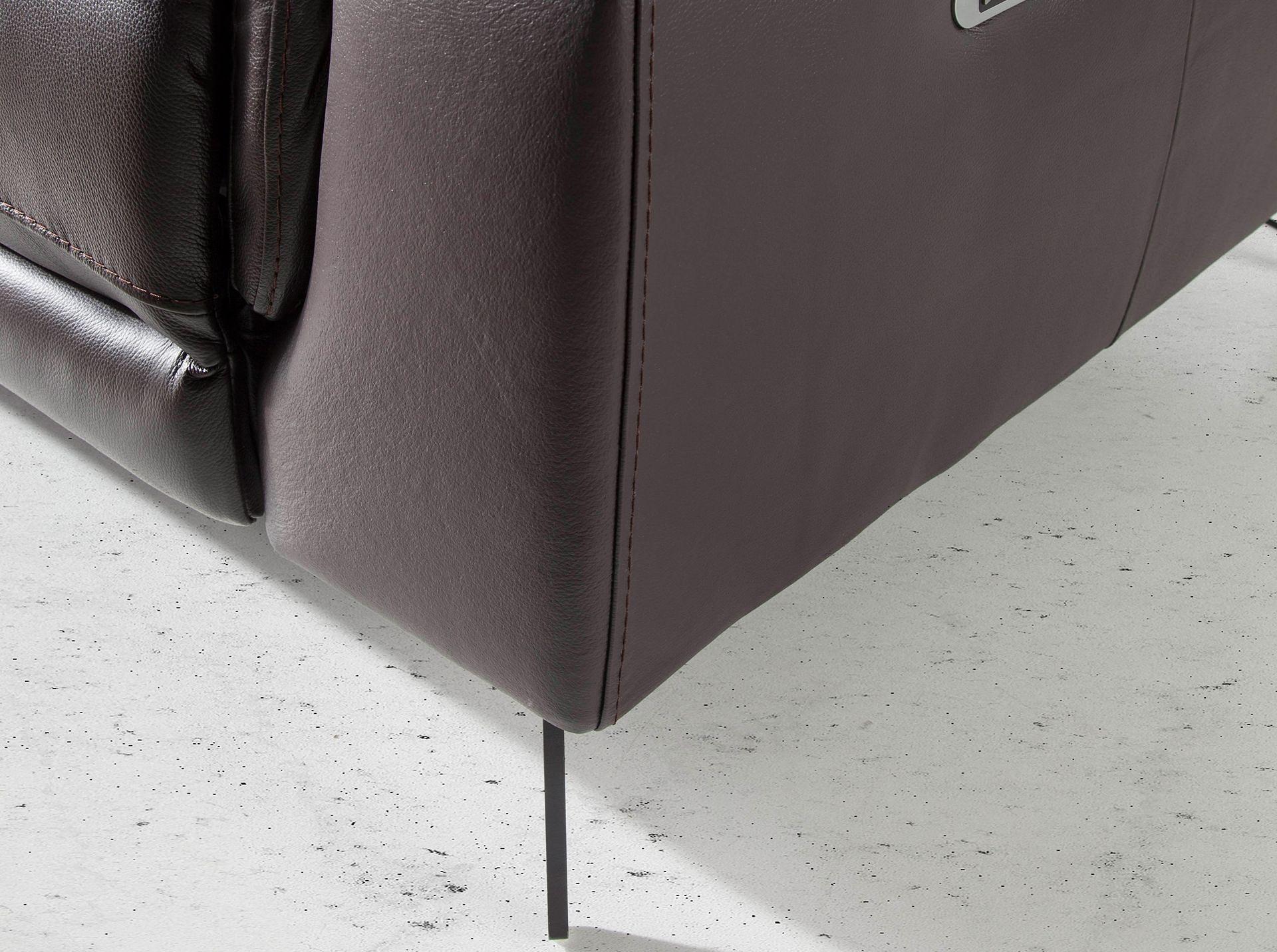 Sofa 3-seater with recliner function Leather Chocolate Brown 6