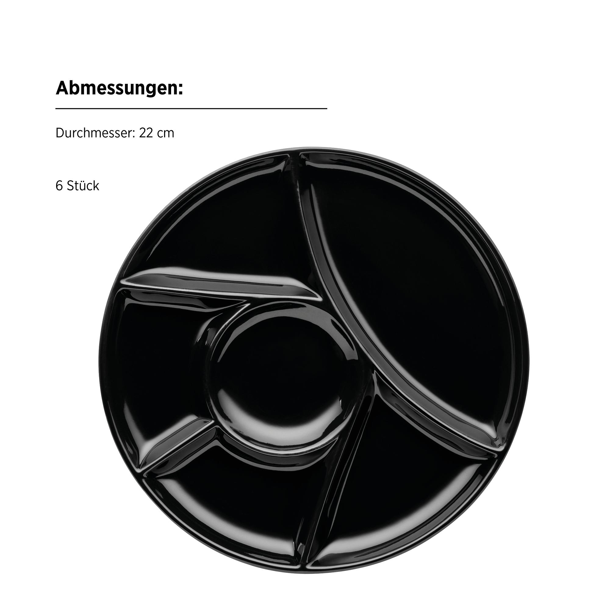 Ucota Fondue Plate Set of 6 Porcelain Black 1