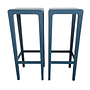 2x Rioja Bar Stool Set Oak Blue 1