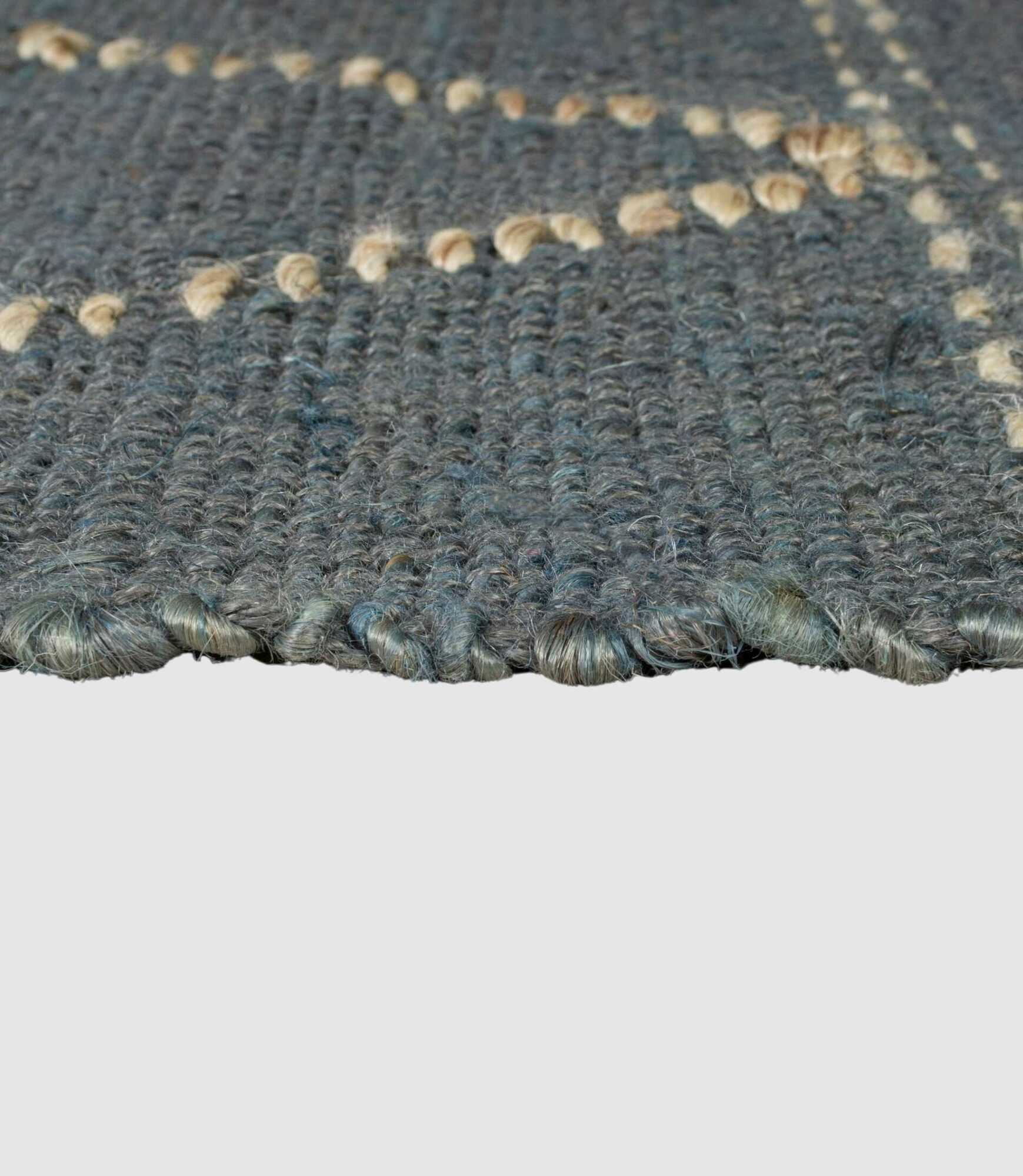 Jute-Teppich Rhombi Handgewebt Blau 120x170 1