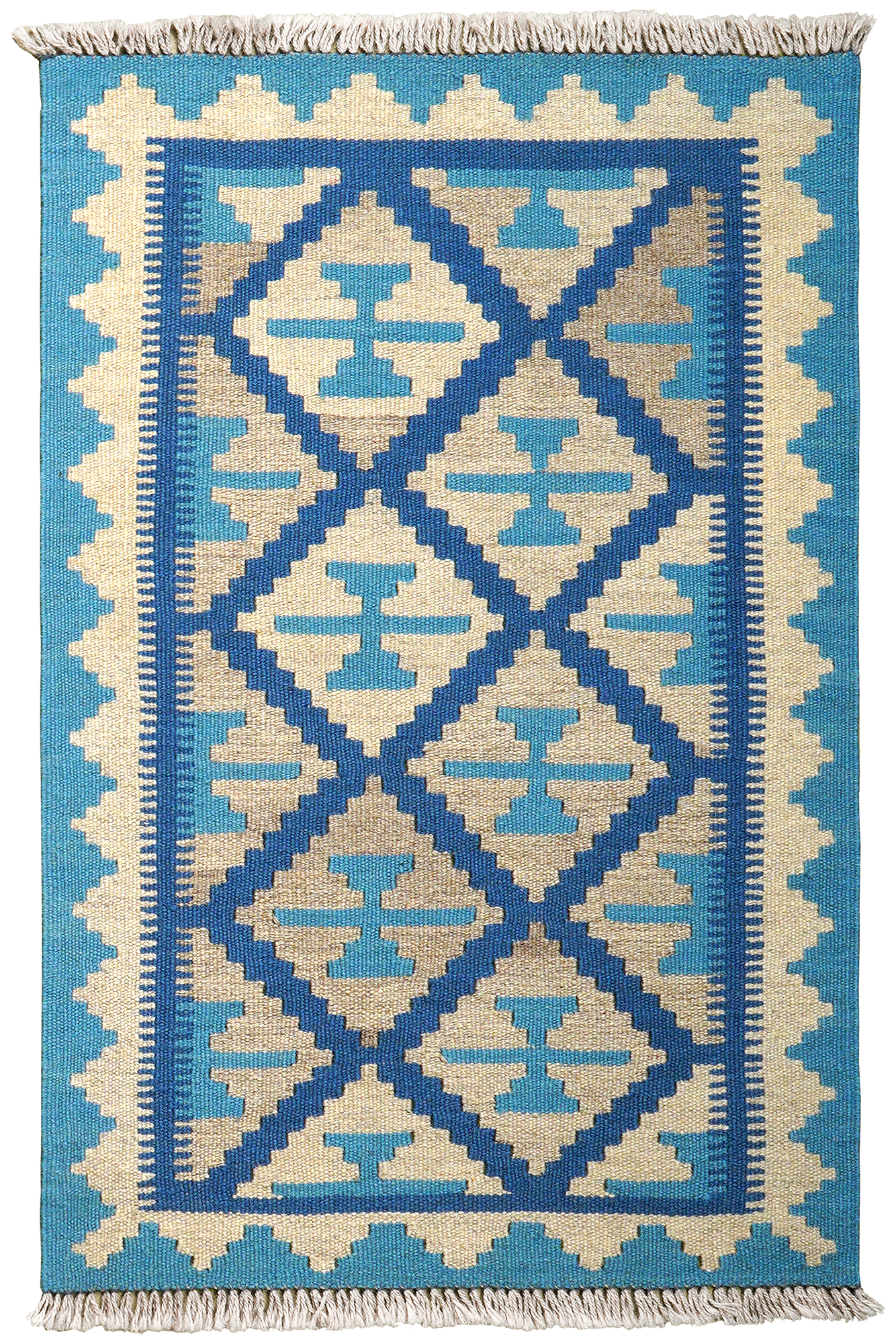 Kilim Gashgai Teppich Blau 0