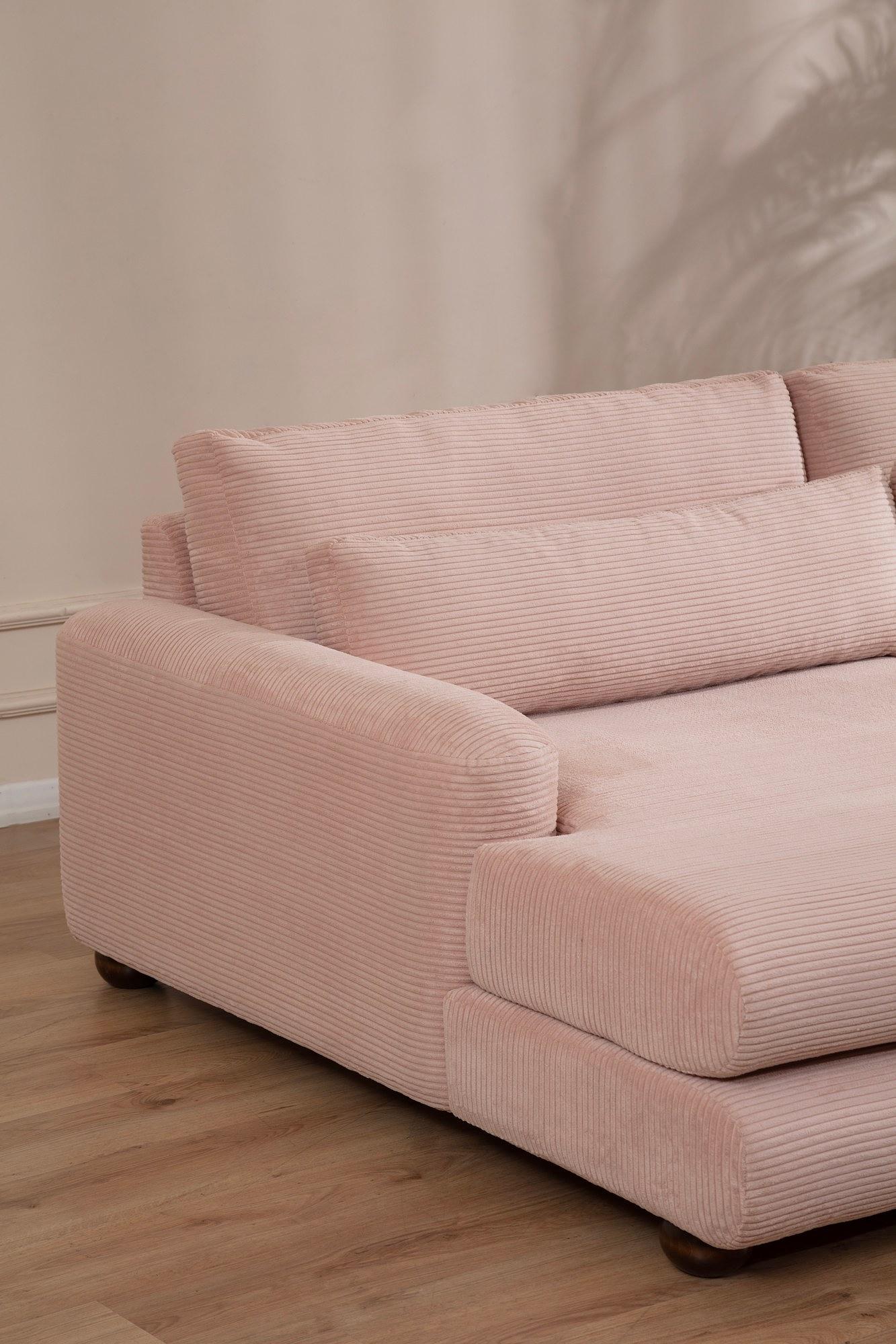 River Ecksofa Links Rosa 3
