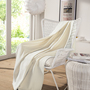 Leichte Decke aus Waffelpiqué 100% Baumwolle Creme King 3