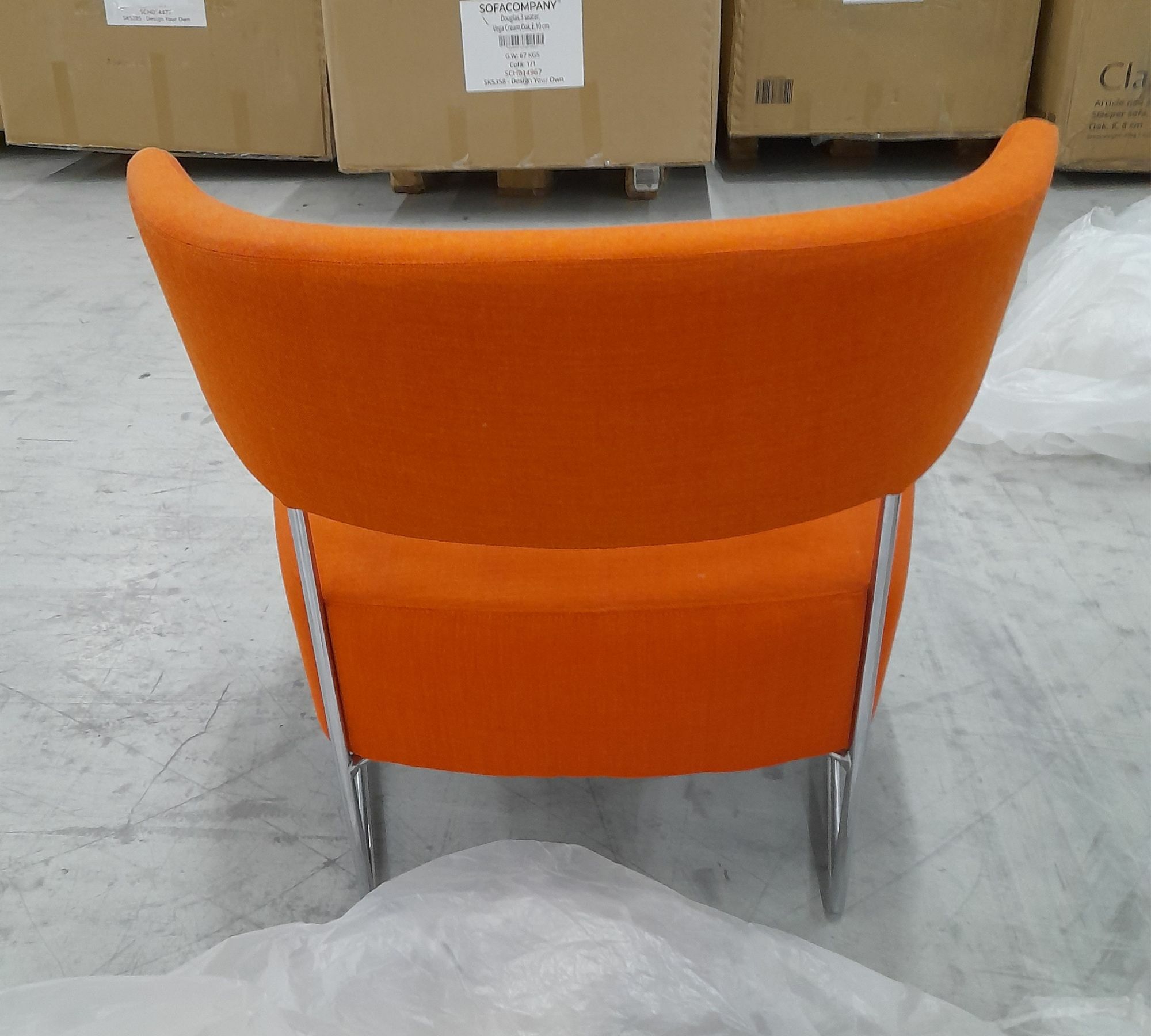 Tauro BU1934 Polstersessel Stahl Stoff Orange 7