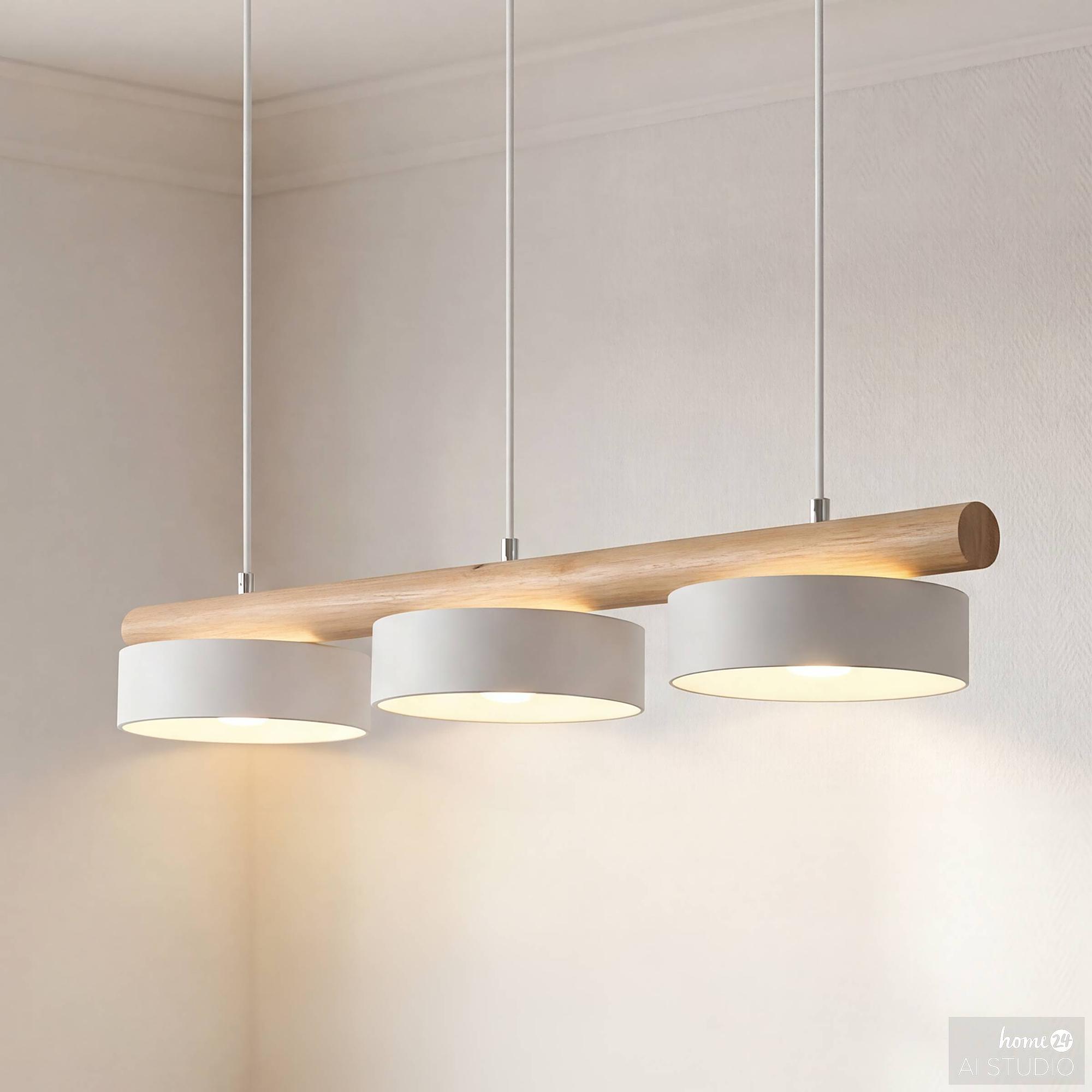 Pendant Lamp Clyro 3-Light Solid Pine White 1