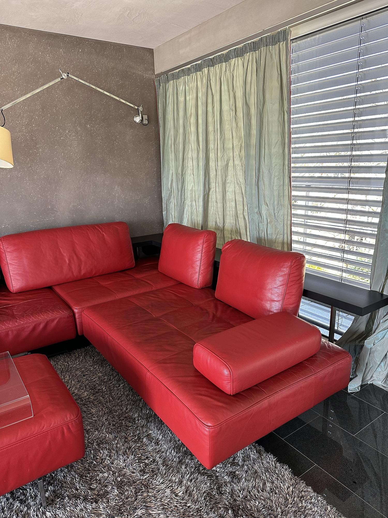 Corner Sofa Dono Leather Red 2
