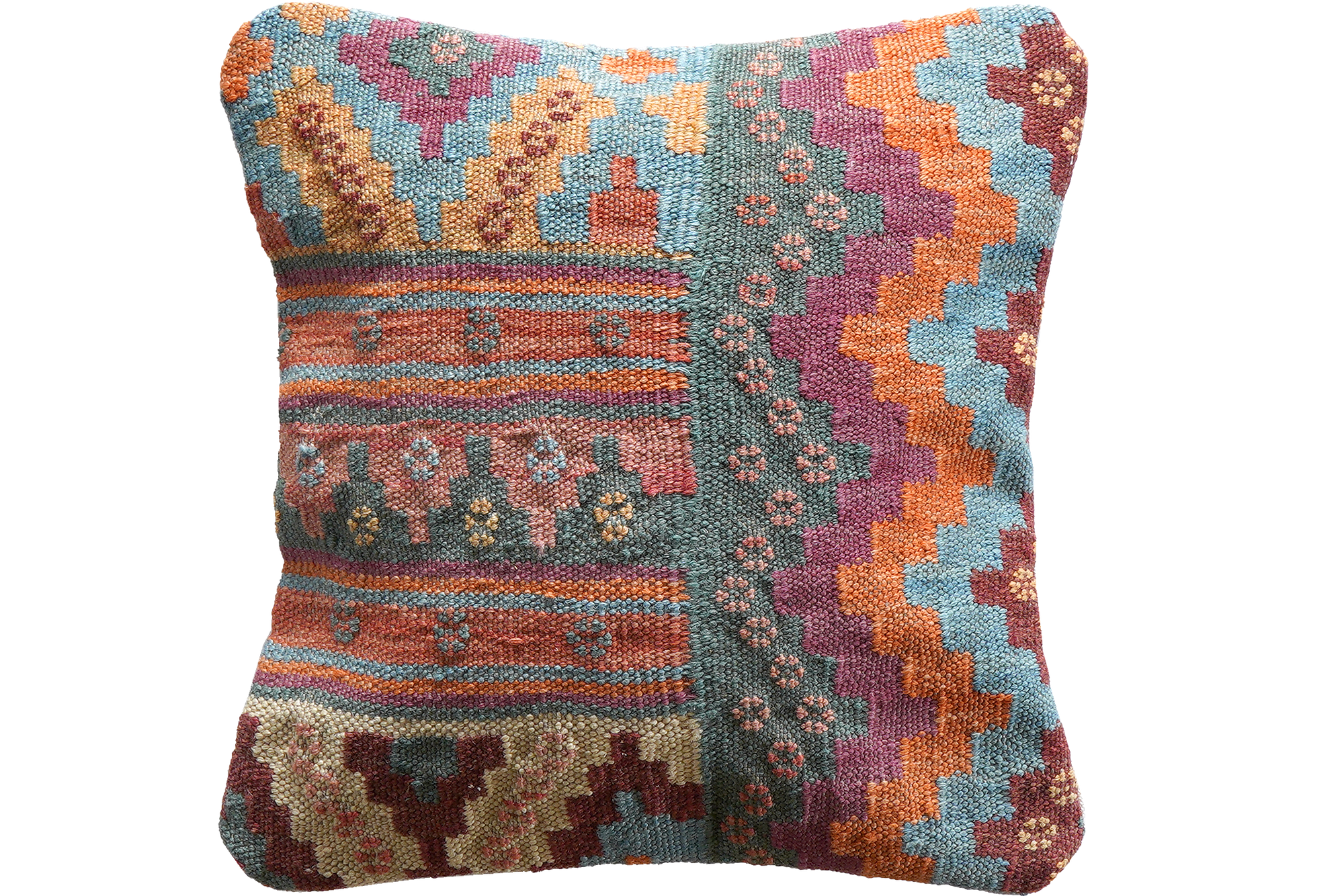 Kelim Kissen Wolle Baumwolle Mehrfarbig 0