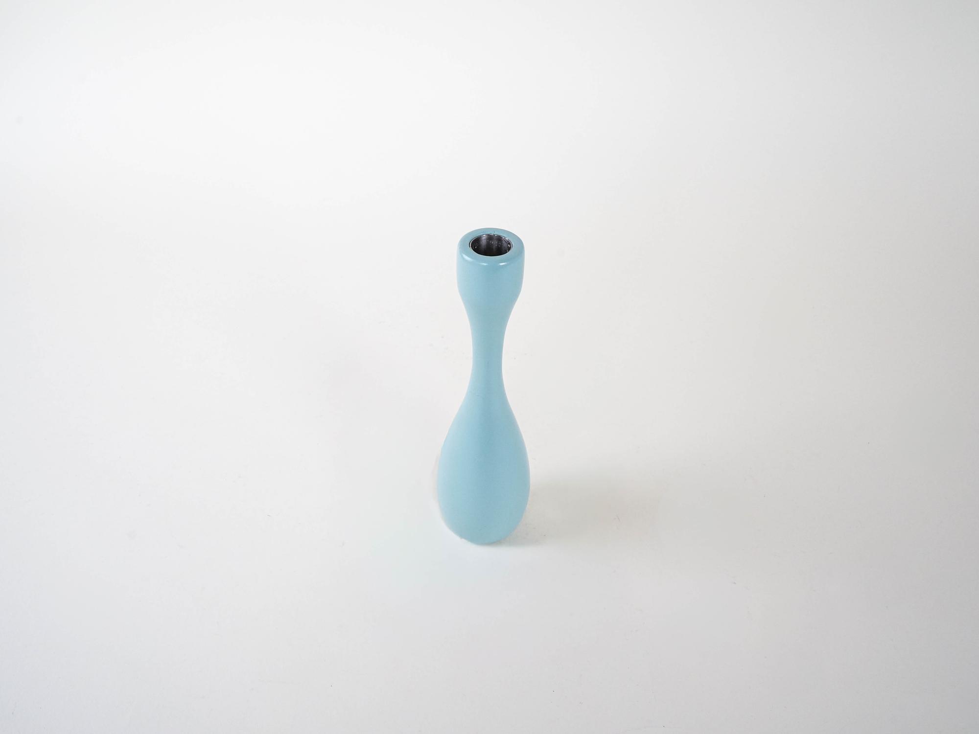 Candlestick 1970s Pastel Blue 3