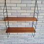 Vintage Regal Holz Braun Metall 4