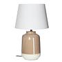 Verice Tischleuchte Leinen Keramik Creme Taupe 4