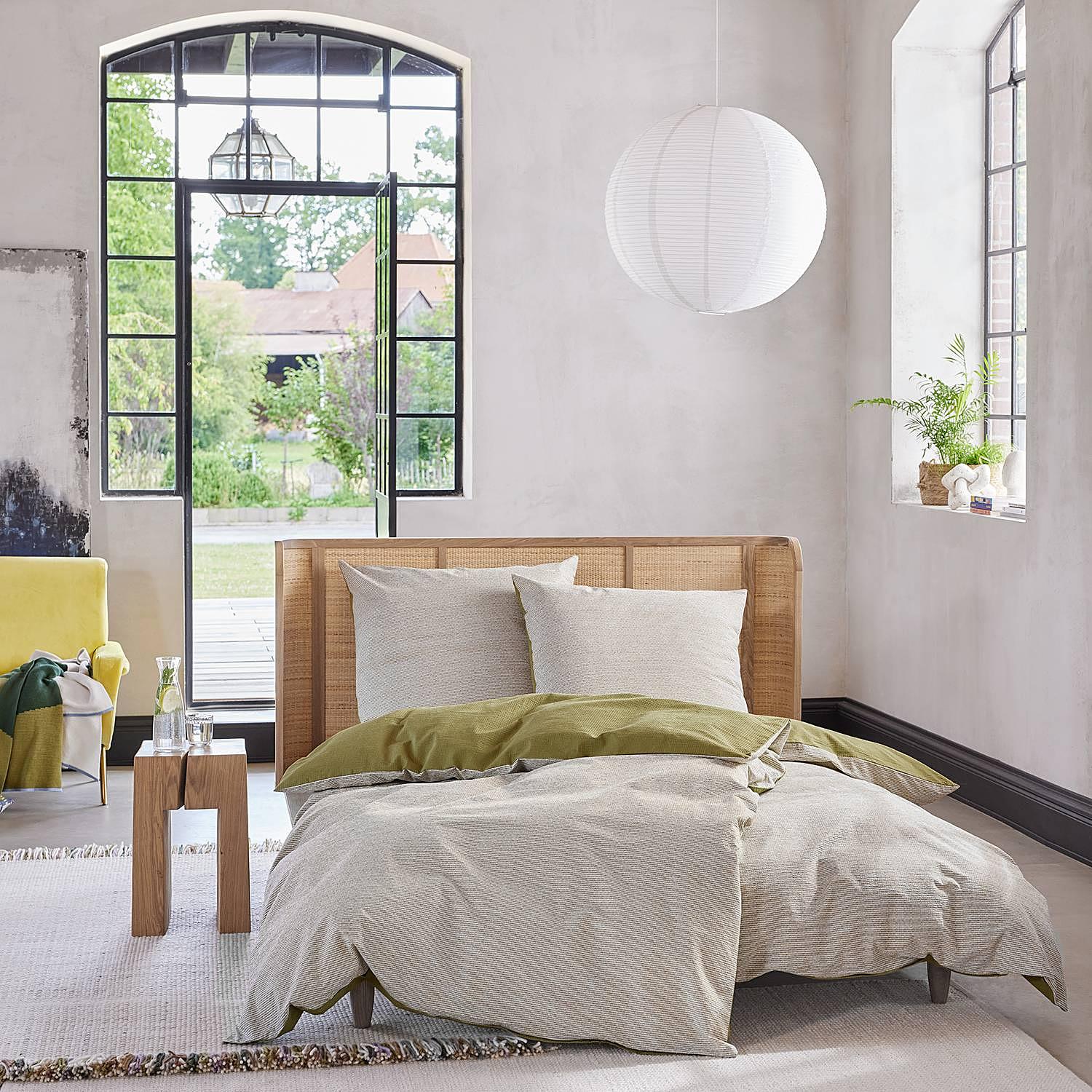 Bed linen set Caja Cotton Seersucker Green 155 x 220 cm 2