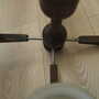 Vintage chandelier wood glass brown 1970s 9