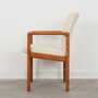 Vintage Stuhl Teakholz Textil Weiß 1970er Jahre  2