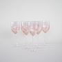 Wine glass set pink 1970s 2