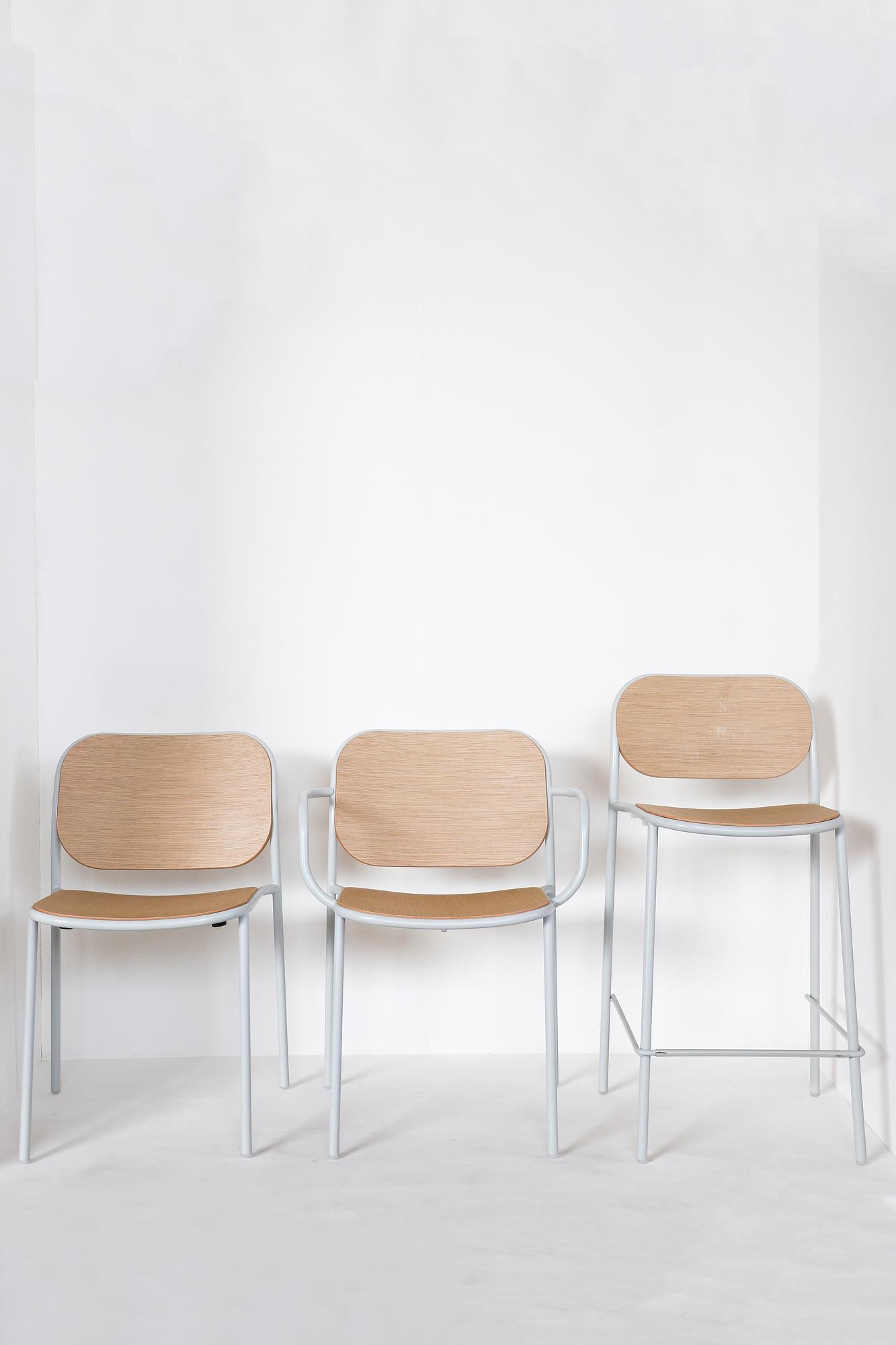 3x Metis Wooden Chair Wood Metal Natural 0