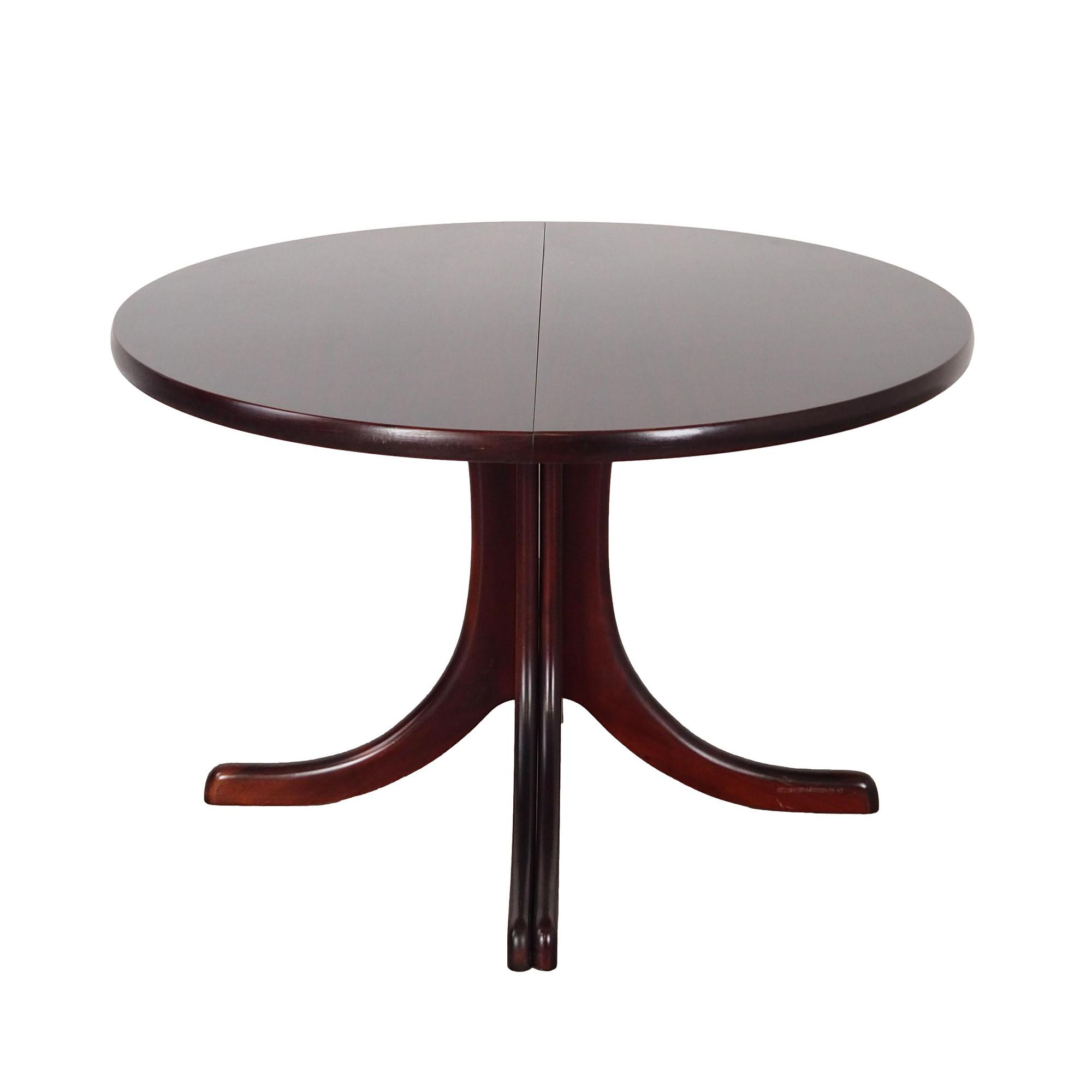 Mahogany table Dark brown 1970s Ø115cm 0