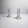 2x Vintage Candlesticks Glass 1980s 0