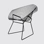 DEFEKT! Bertoia Diamond Chair Schwarz mit Sitzkissen  2