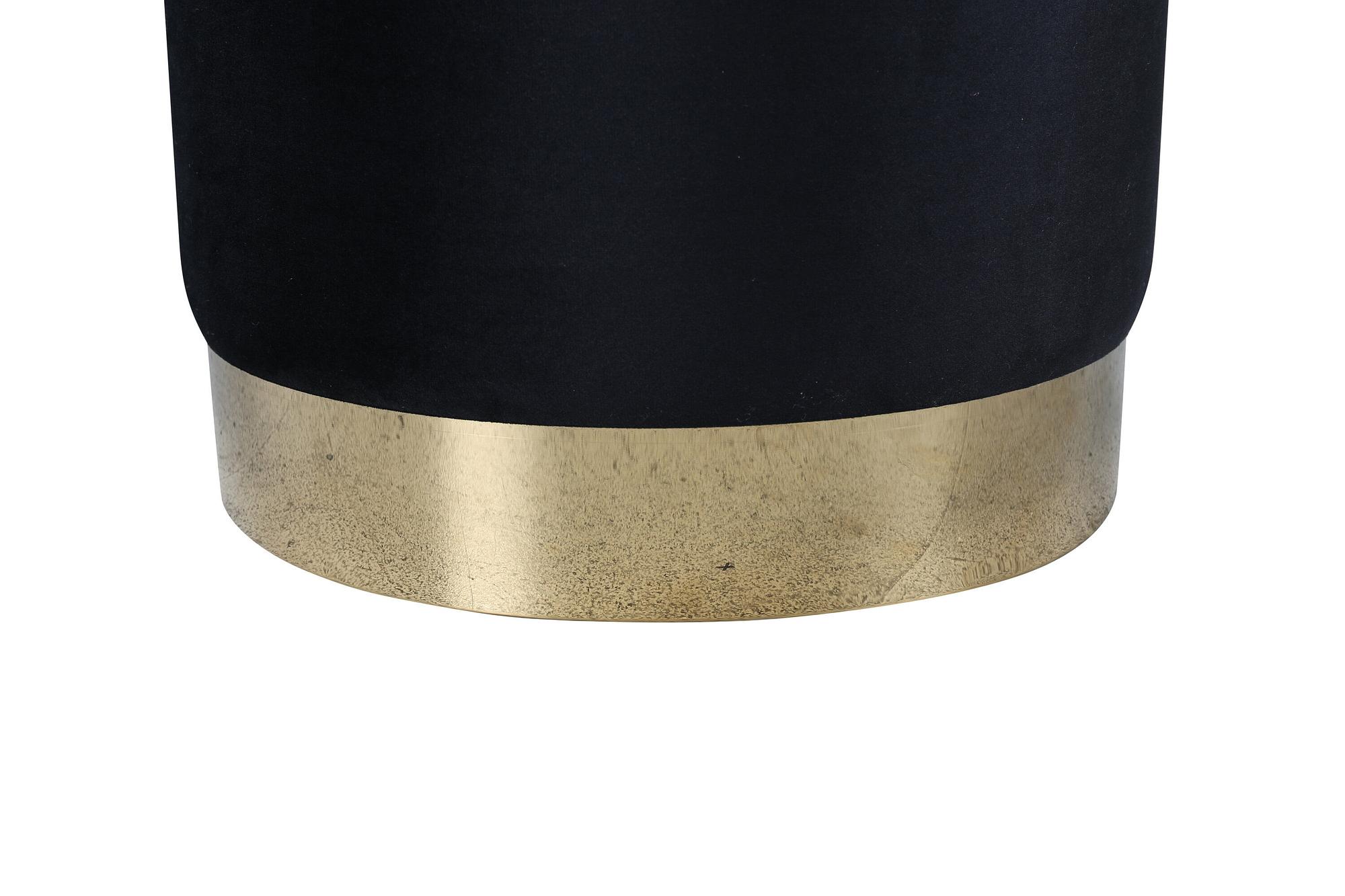 Benji Pouf Messing Schwarzer Samt Ø42cm 2