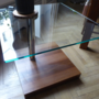 Beistelltisch Glas Holz Braun  3