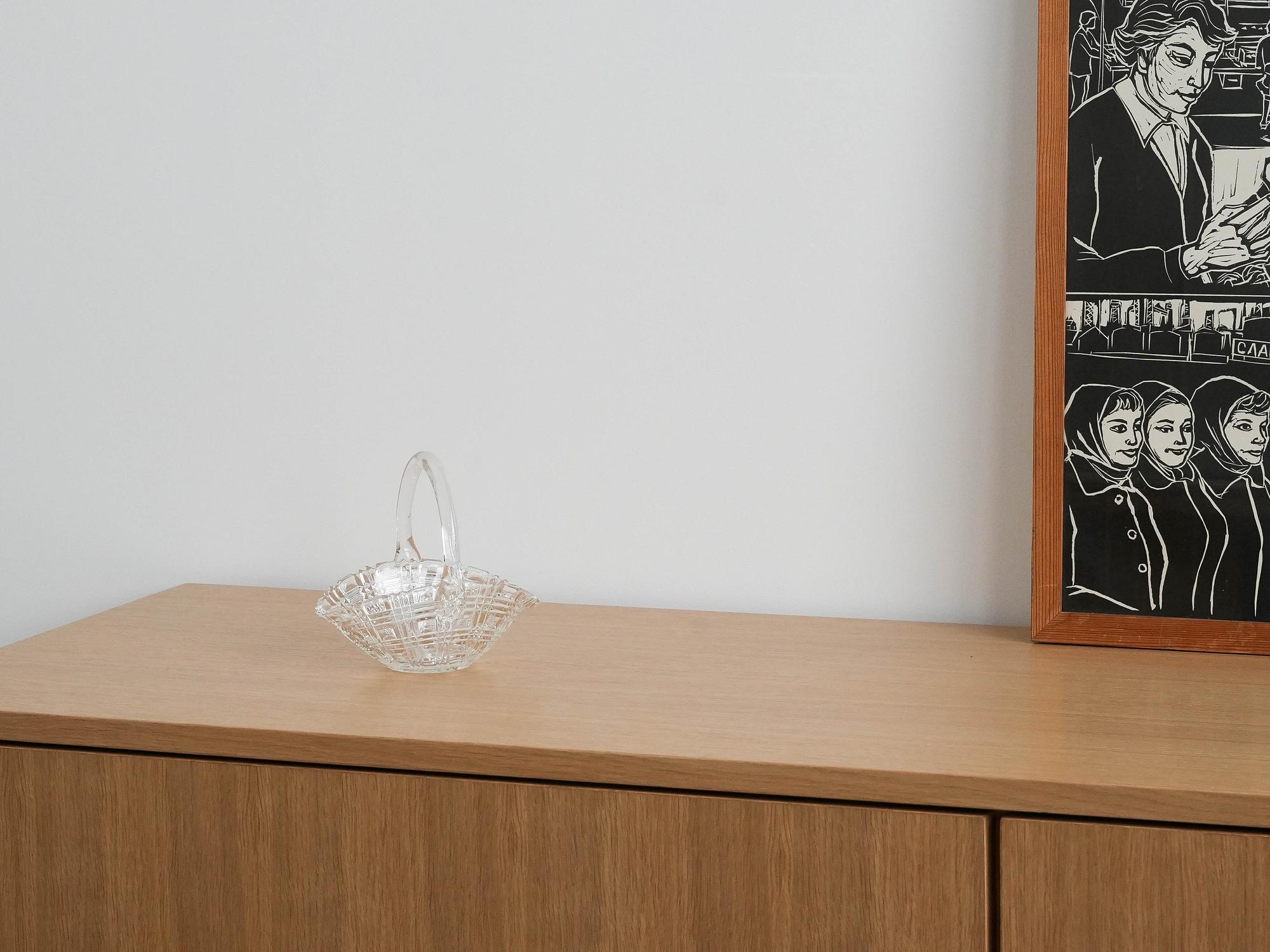 Korb Zuckerschale Transparent 1970er Jahre 1