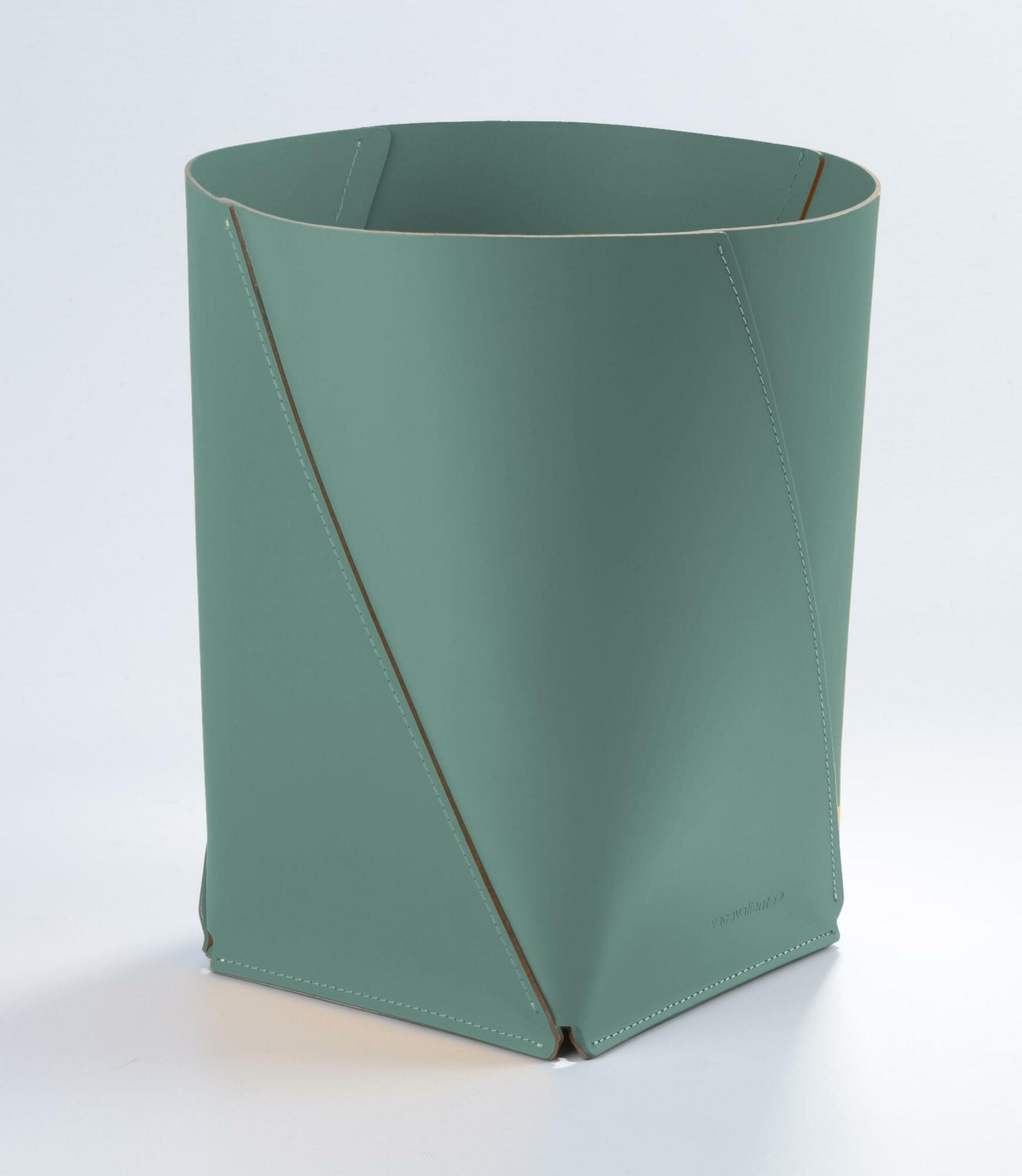 Papierkorb XL 100% Recyceltes Leder Eukalyptus 0