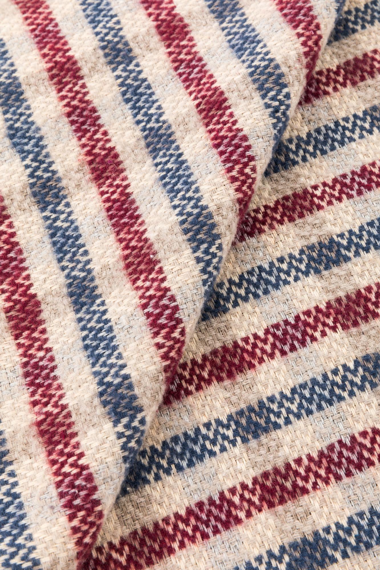 Ibiza Plaid Decke Recycelte Baumwolle Mikro-Karo Blau Rot 4