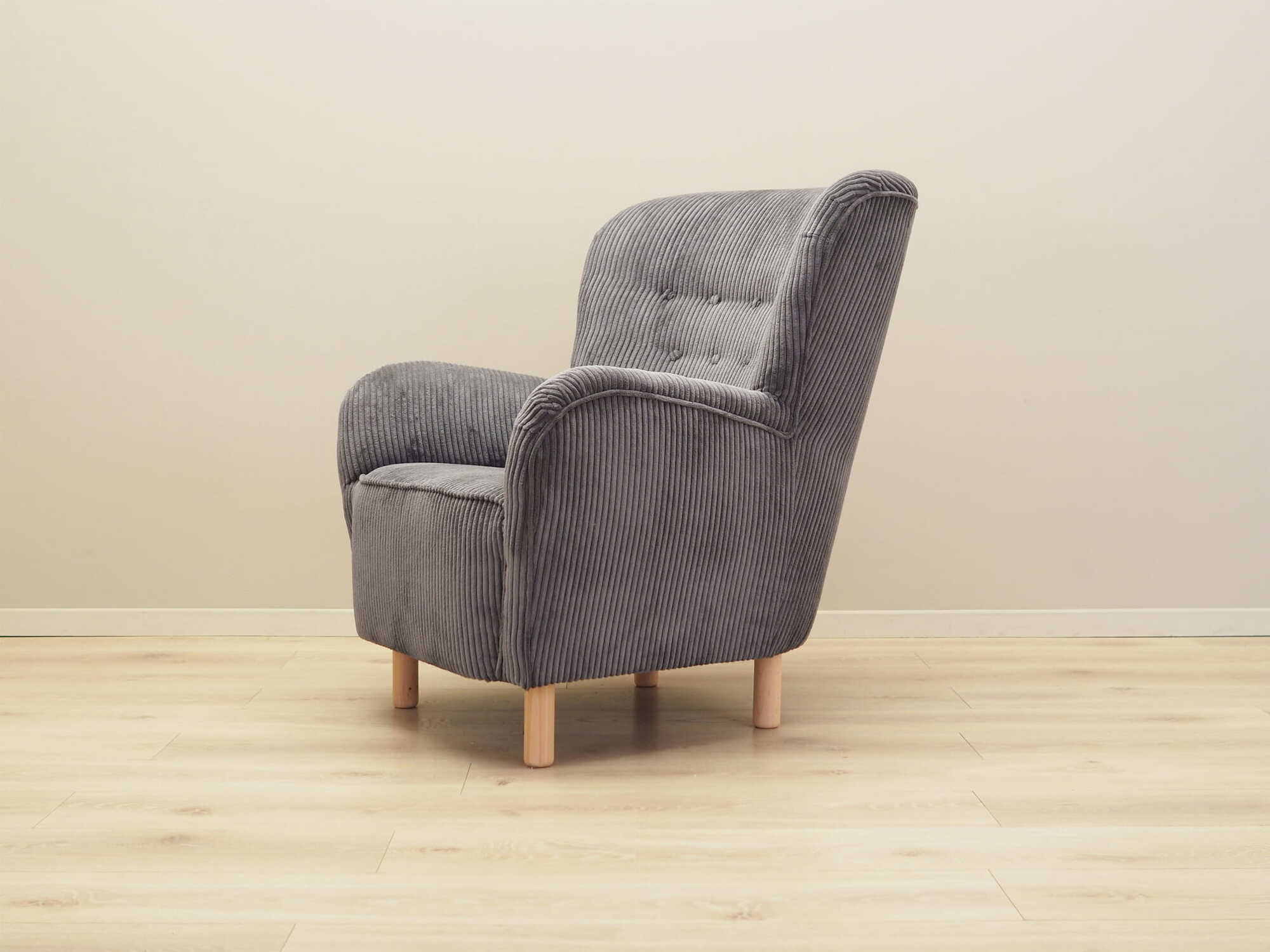 Armchair Velvet Wood Grey 2