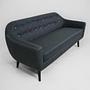 Ritchie Sofa 3-Sitzer Textil Anthrazit Bunte Knöpfe 0