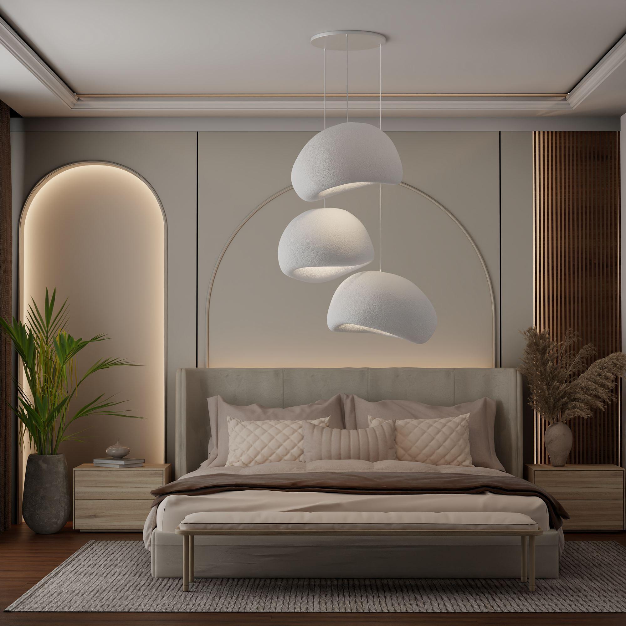 3-Flammig Wabi Sabi Nami Pendelleuchte Weiß 3