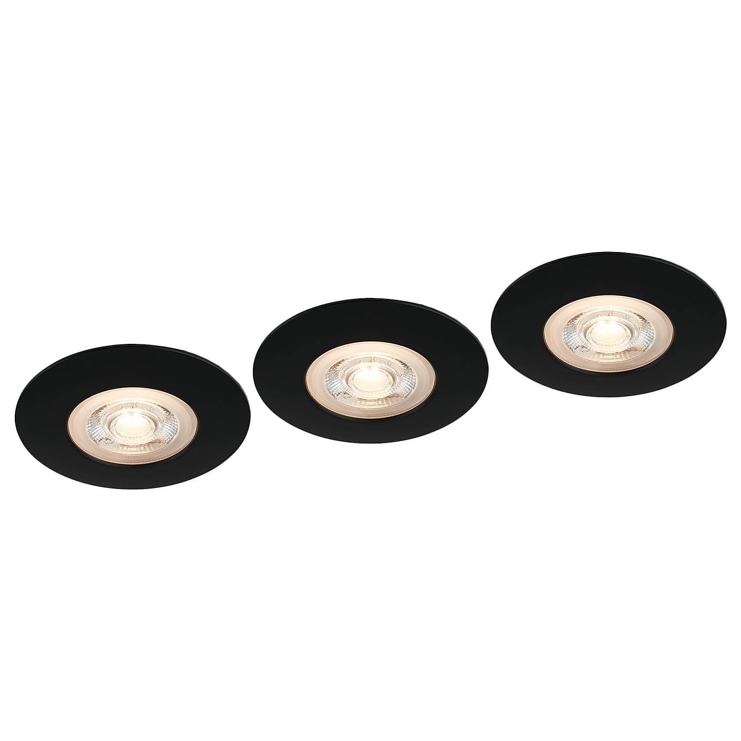 Kulana II LED-Einbauleuchte 3er Set 3-flammig Nylon Schwarz 0