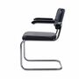 S 64 PV Thonet Freischwinger Leder Metall Schwarz 1