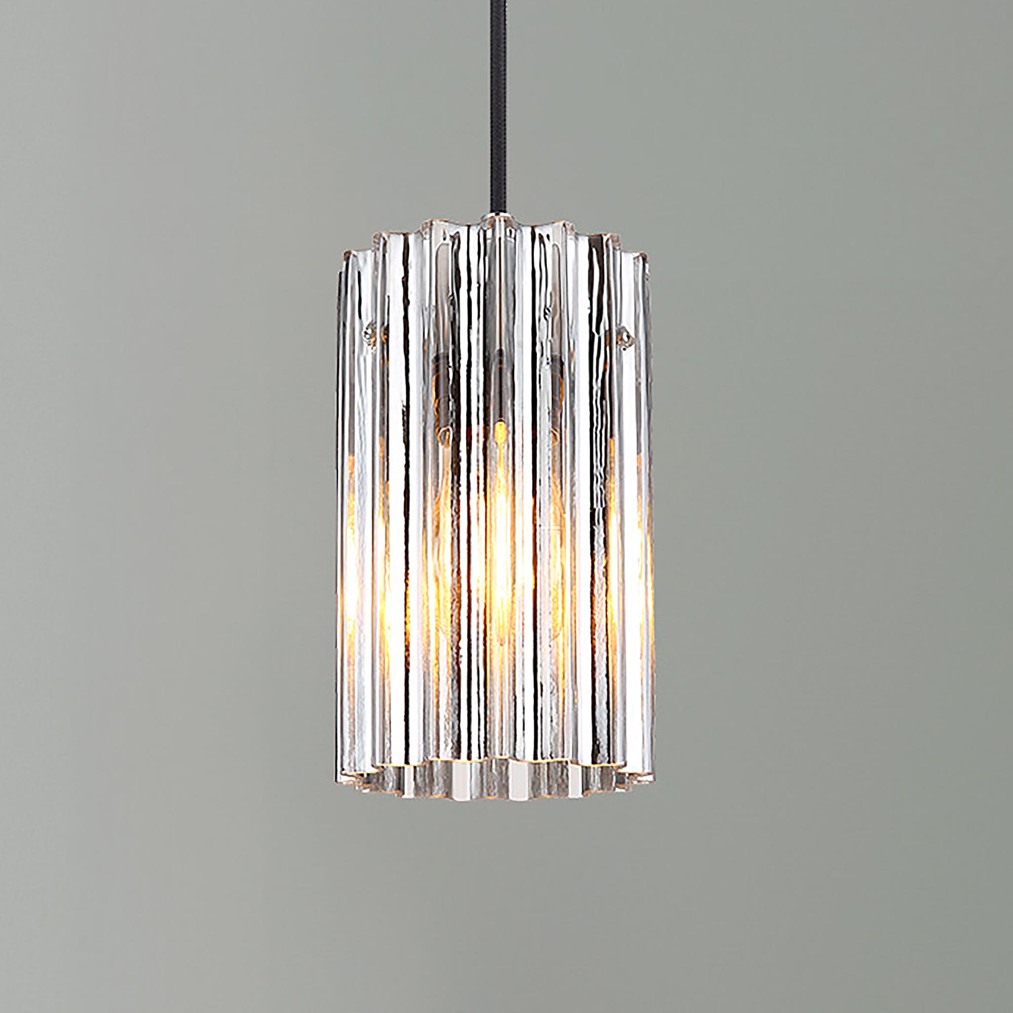 1-Flammig Cayden Typ C Pendelleuchte Klarglas Eisen 1