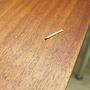 Vintage Tisch Halbrund Teakholz Metall Braun 1970er Jahre 11