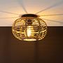 Ceiling Light Woodball 1-Light Solid Bamboo Iron 2