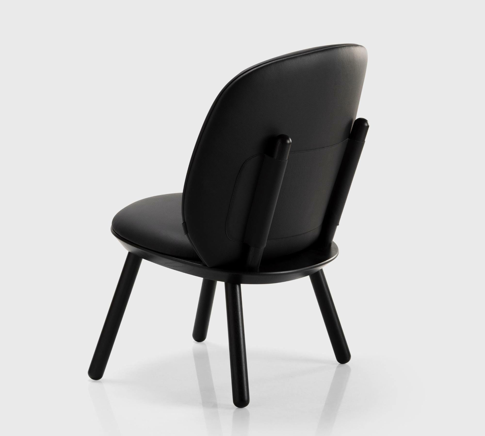 Naïve Lounge chair Ash wood Leather Black 5