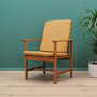 Armchair Teak wood Textile Yellow 1970s 7