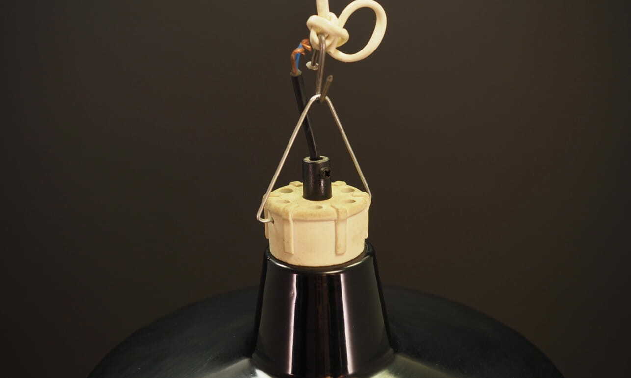 Vintage pendant lamp metal black 1960s 4