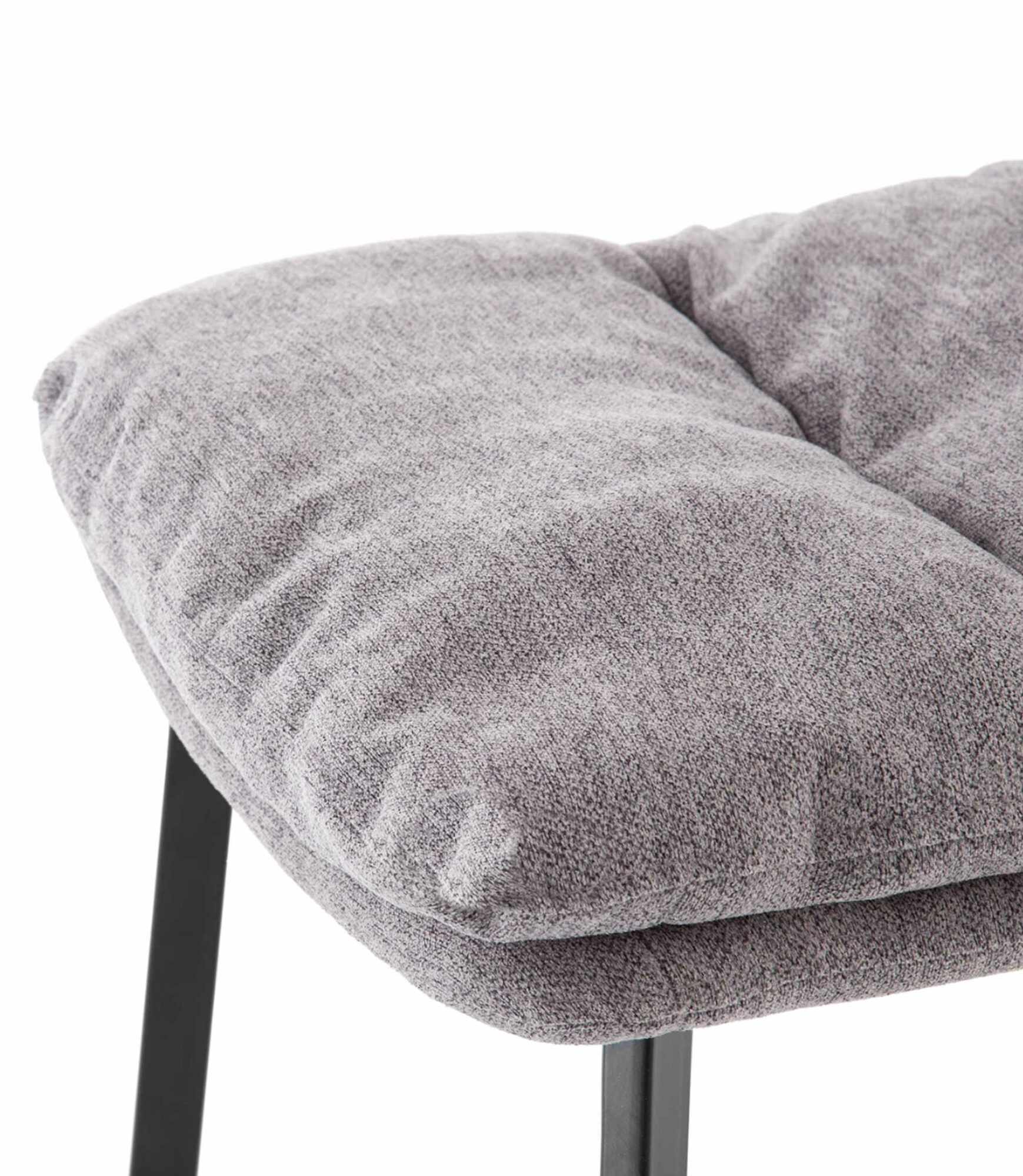 Bar stool Textile Metal Grey Black 7