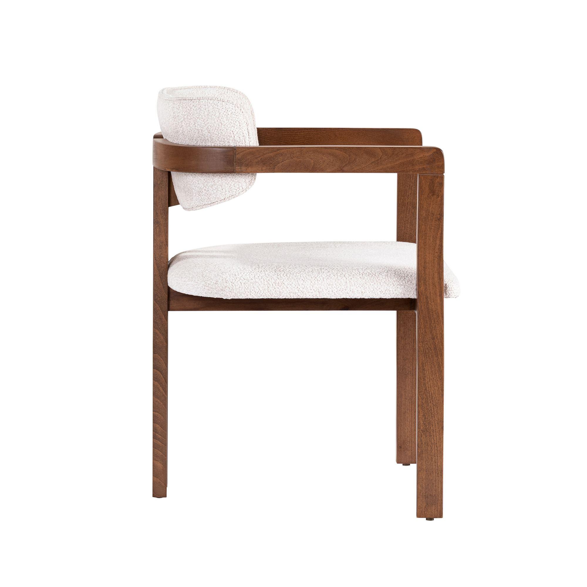 Tuscany Armchair Solid Beech Wood White Walnut 3