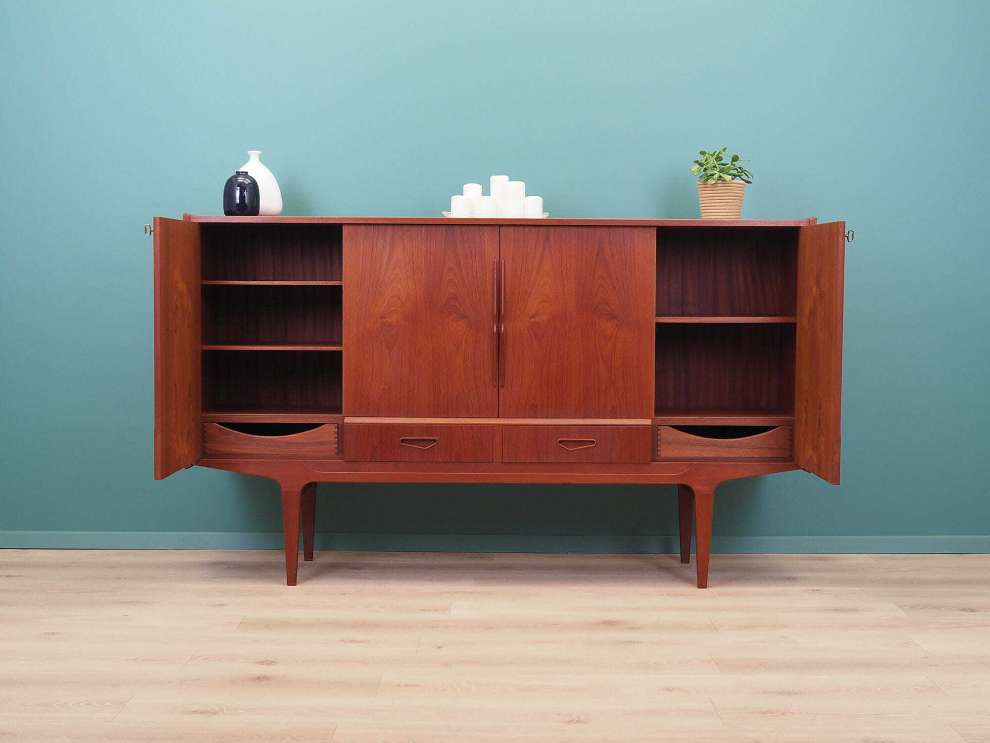 Vintage Sideboard Wood Brown 1960s 3