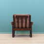 Vintage armchair leather wood brown 1960s 3