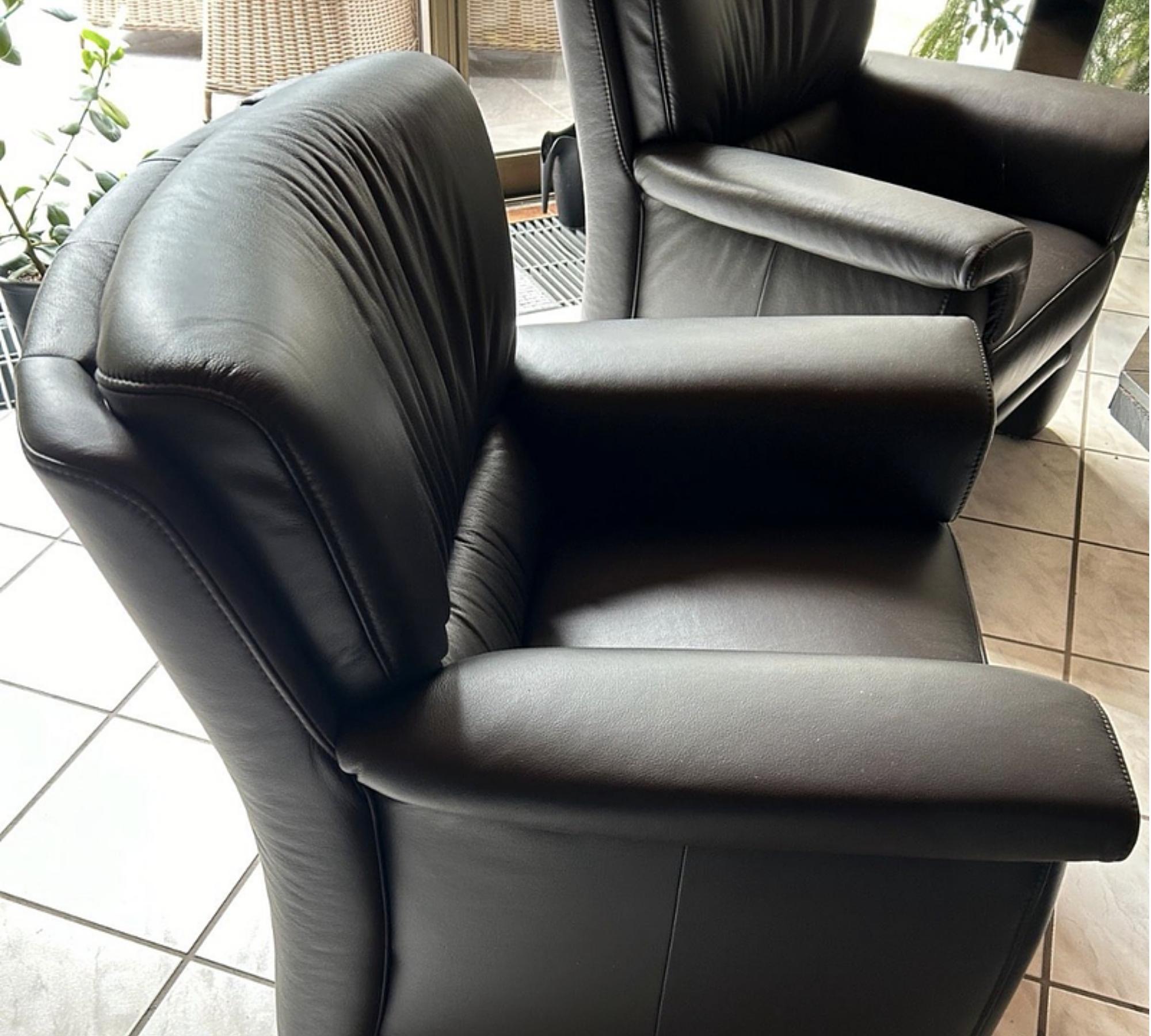 4x Armchair & Sofa 2.5-seater Leather Chocolate Brown 1