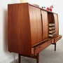 Vintage Highboard Teakholz Braun 1960er Jahre 4