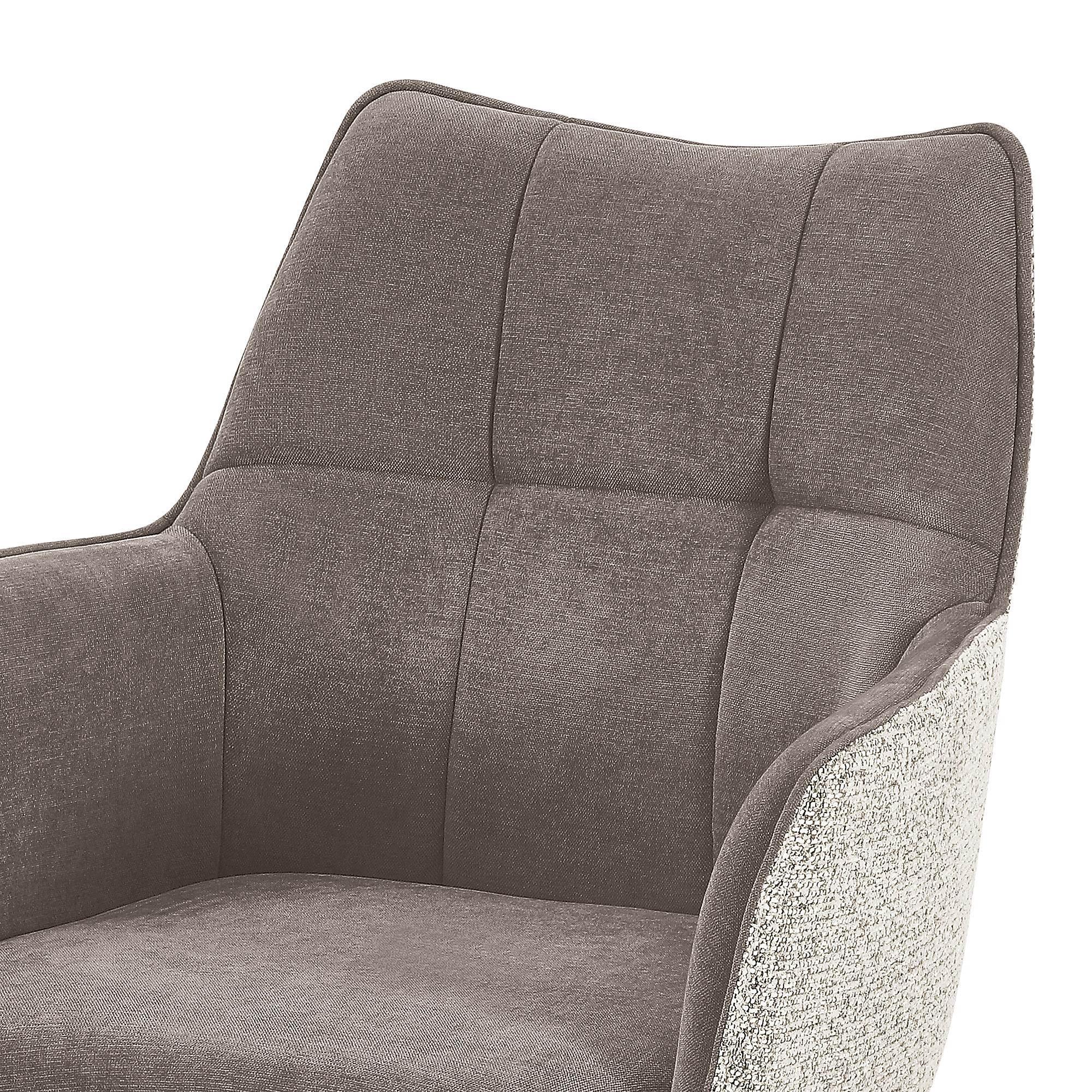 2x SUGRA Armlehnenstuhl-Set Drehbar Grau Beige 4