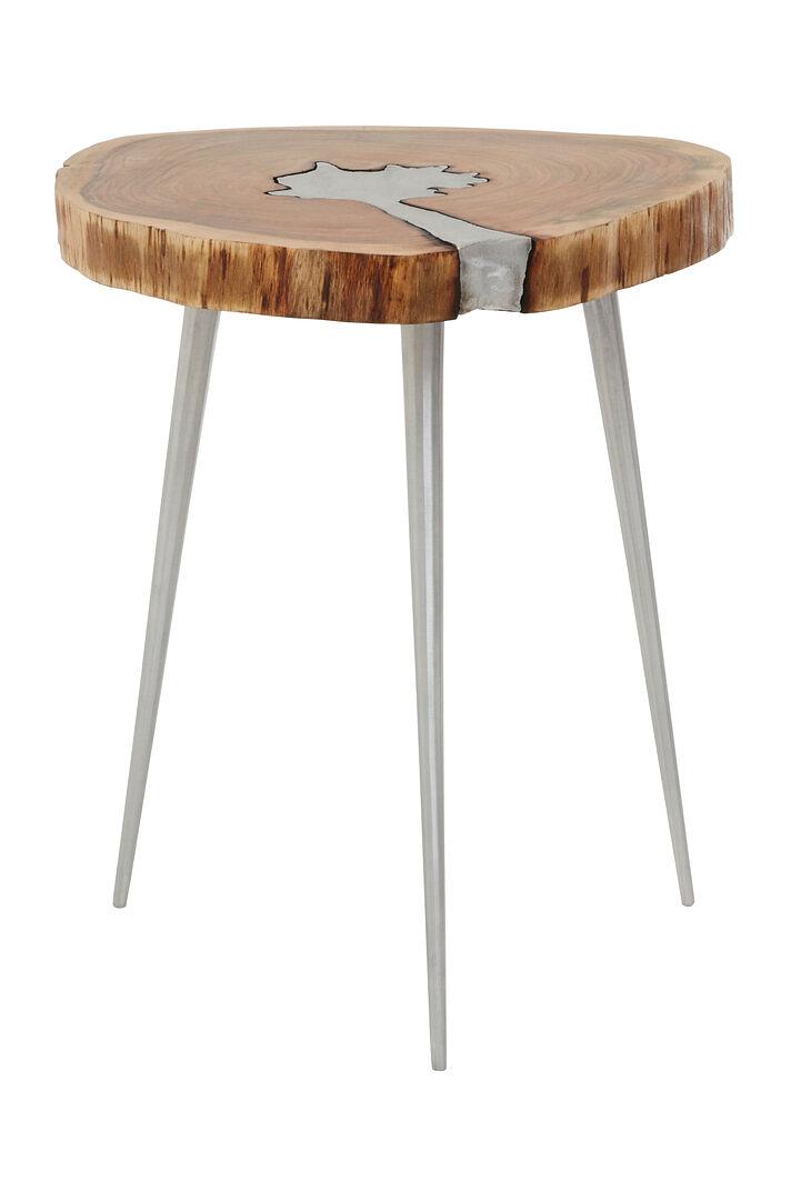 Almora Tavolino Legno di Acacia Naturale Grigio 0