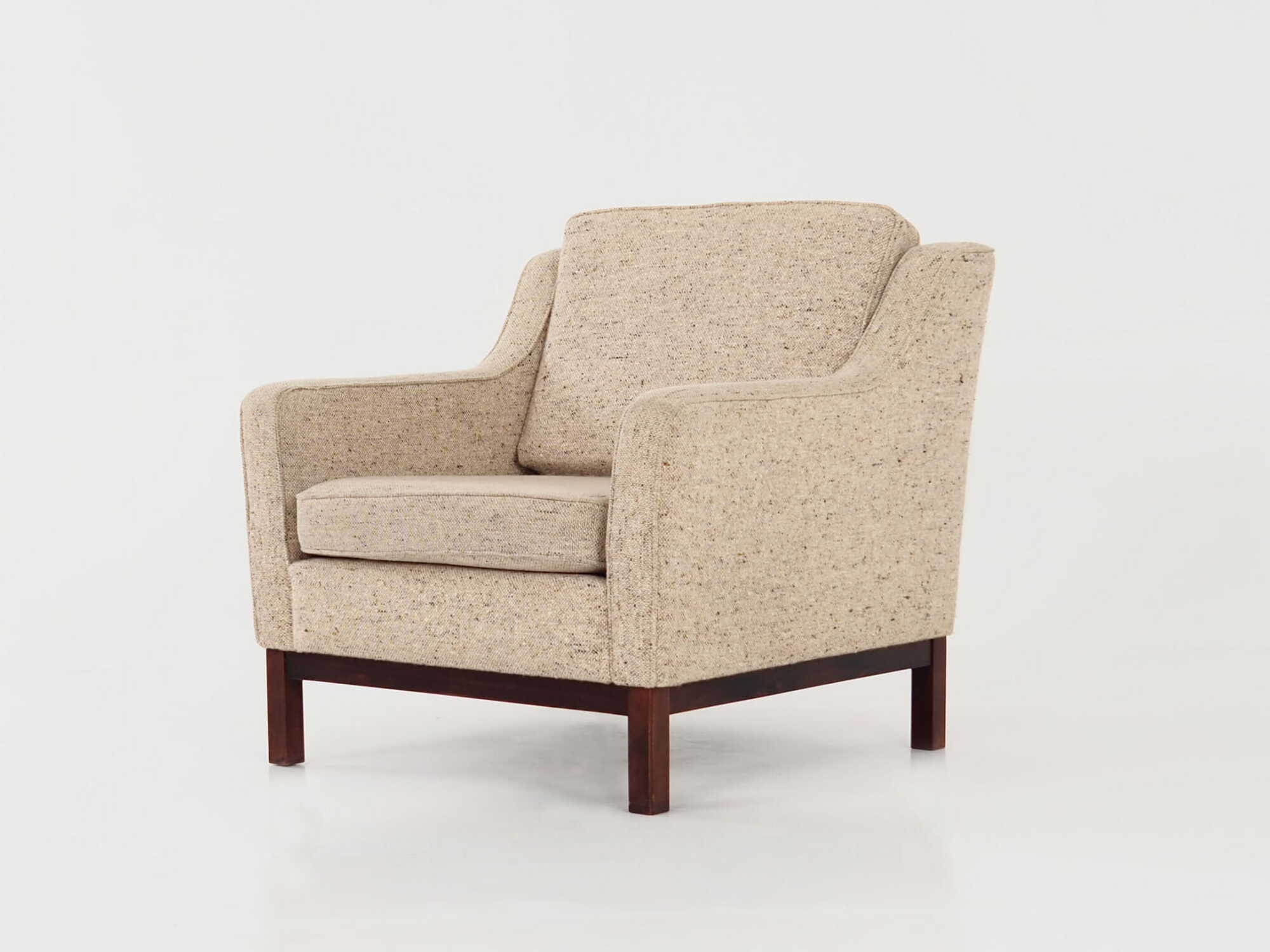 Vintage Sessel Buchenholz Textil Beige 1970er Jahre  5