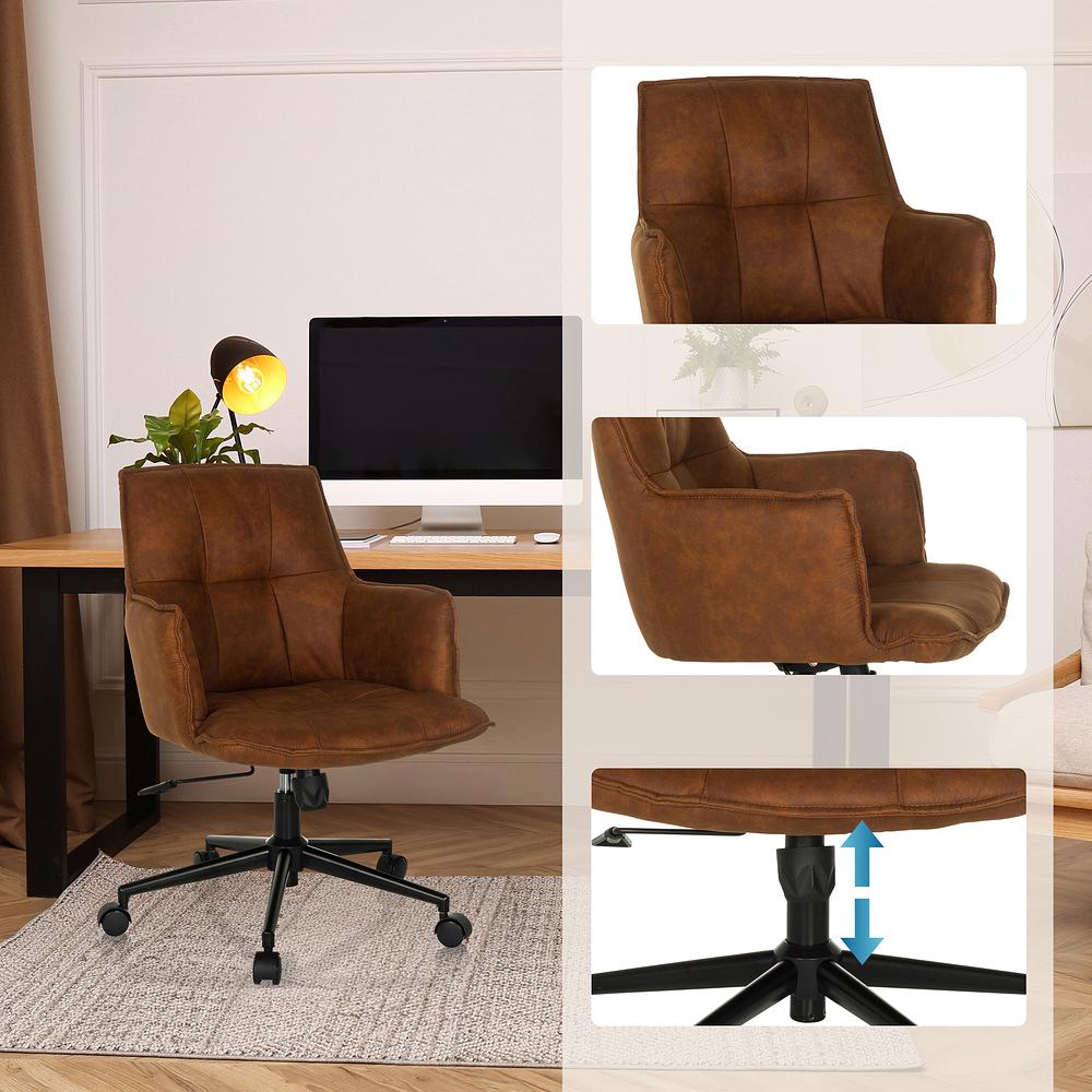 SOLAO LIFE  Office Chair Swivel Fabric Brown 2