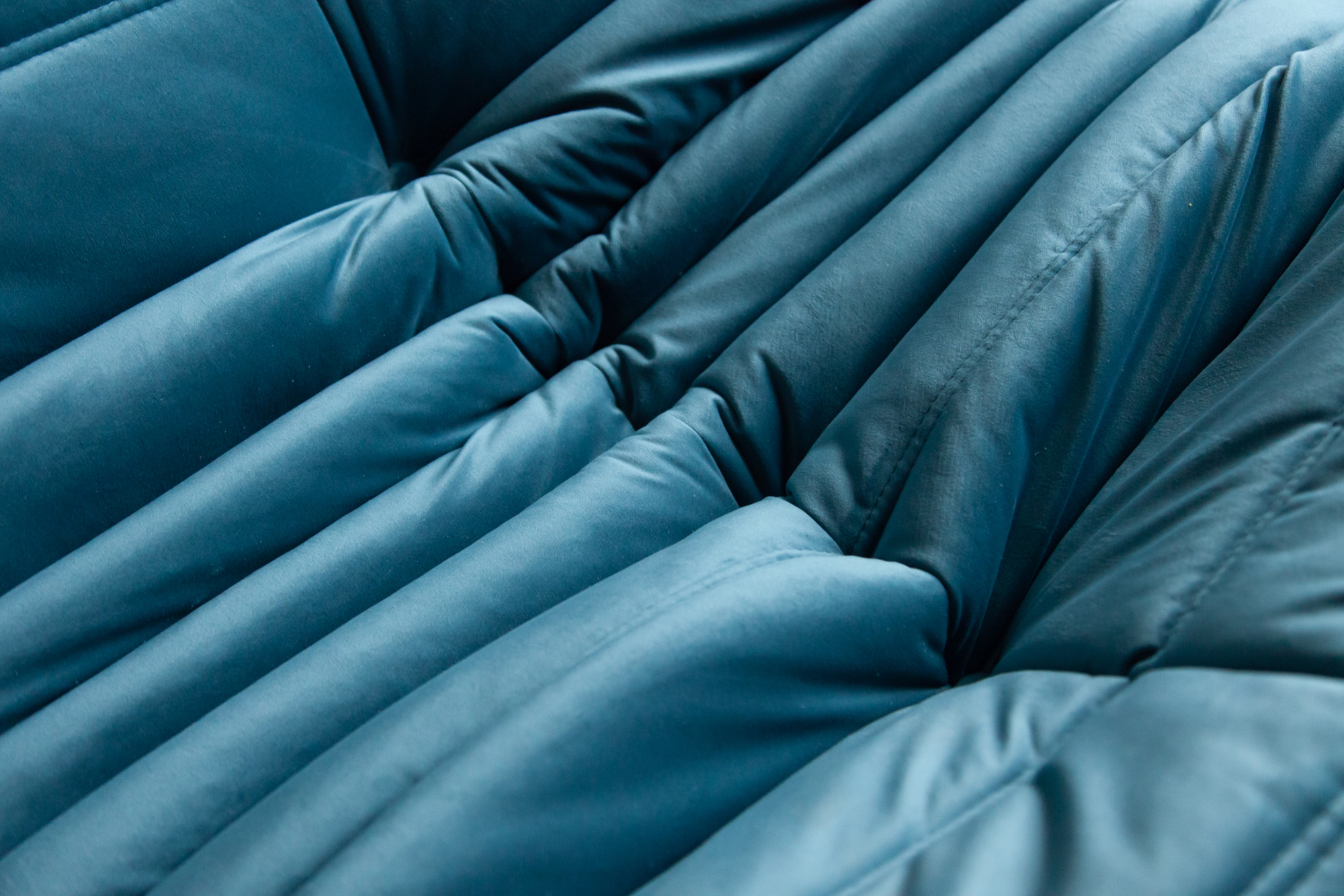 Togo Ottoman Velvet Sea Blue 6