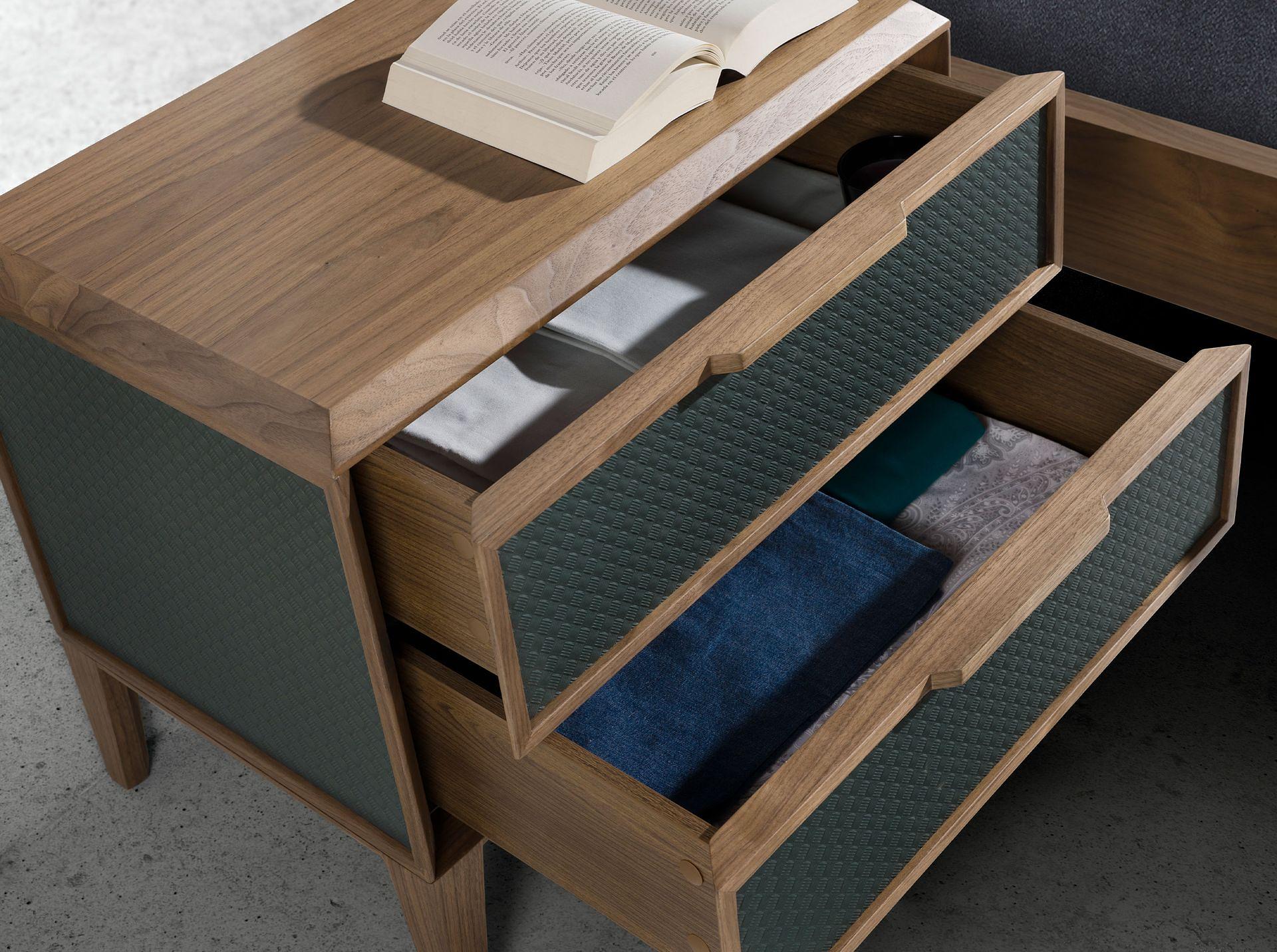 Nightstand walnut veneer Green 4